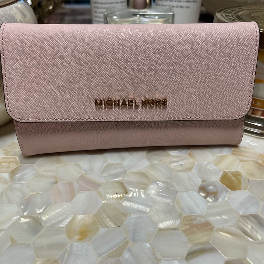 Michael Kores Pink Wallet Gently Used